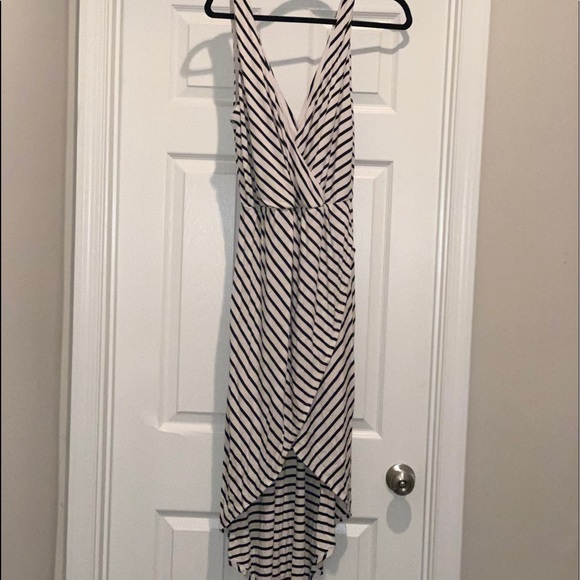 Bebe High/Low Deep-V Midi Dress - Picture 8 of 8